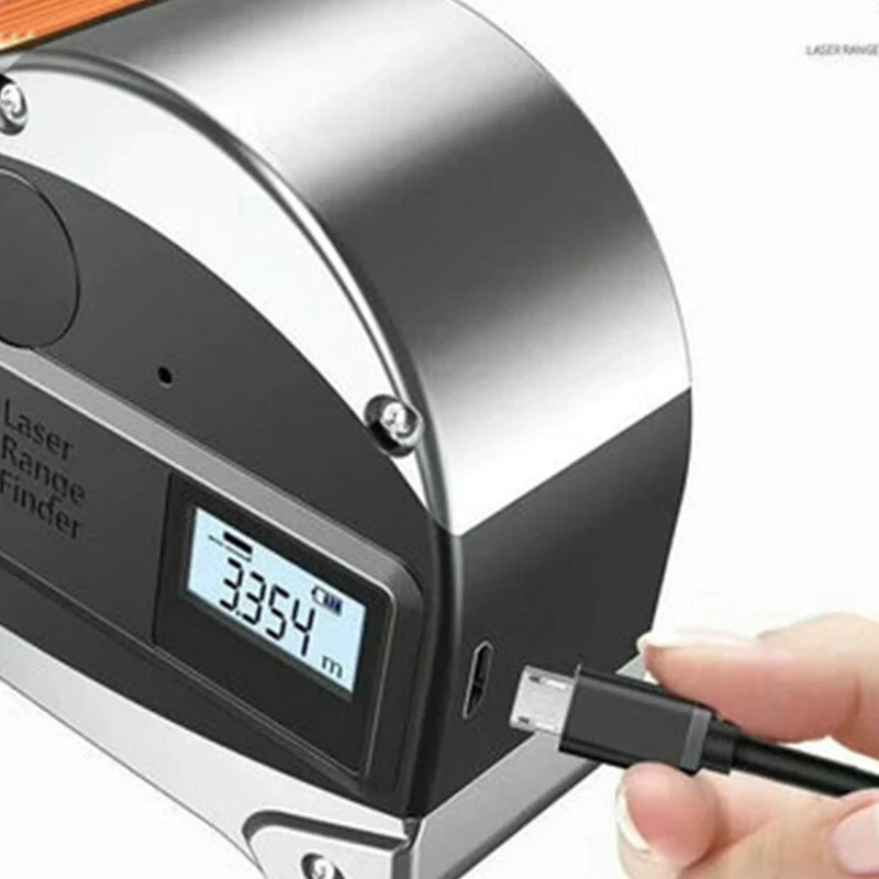 Imagem -02 - Fita Métrica a Laser de 40m com Bateria Fita Eletrônica Retrátil Ferramenta de Medição Multiangular