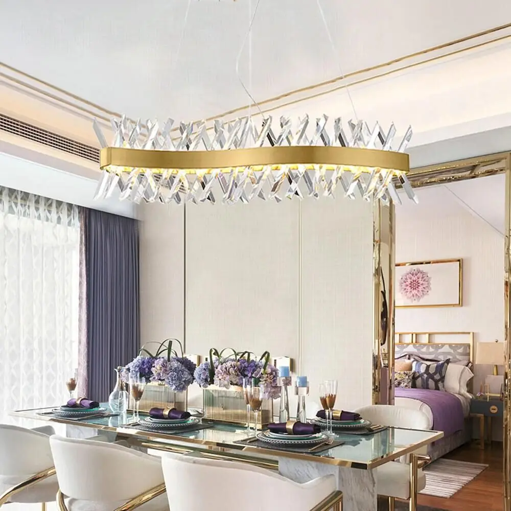 Post Modern Luxury Lustre Led Pendant Lamp For Living Room Bedroom Hotel Gold Metal S Shape Hanglamp Restaurant Suspend Light
