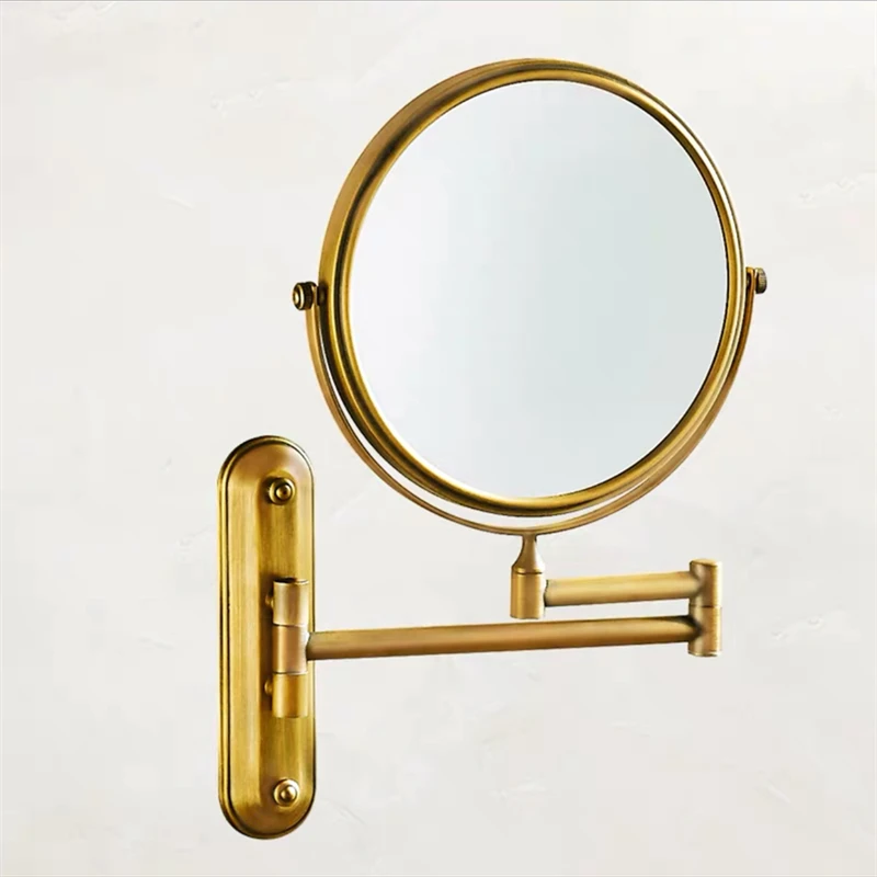 Black Makeup Mirror Brass 3 x Magnifying Bathroom Mirror Folding Shave 8 Inches Wall Mounted 360 Rotate Decorative Round Mirror