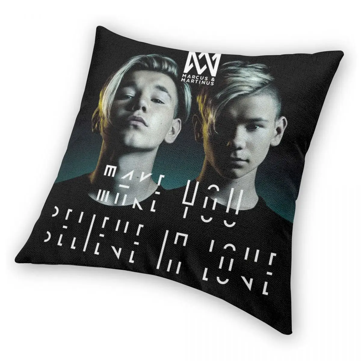 Marcus dan Martinus Sarung Bantal Poliester Linen Pola Beludru Zip Dekorasi Lempar Sarung Bantal Rumah Sarung Bantal Grosir