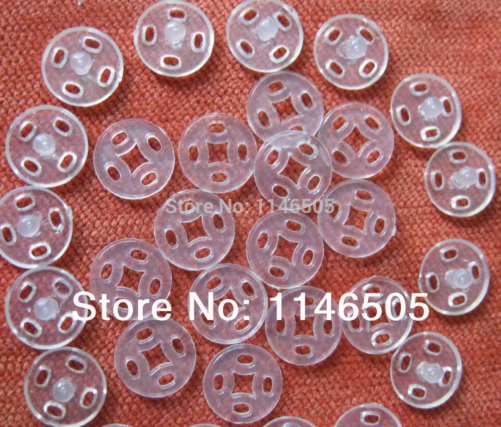 12.5mm 50set/lot Kids Accessories Nylon Button Round Snap Mini Buttons Transparent Sewing Garment Buttons Scrapbooking