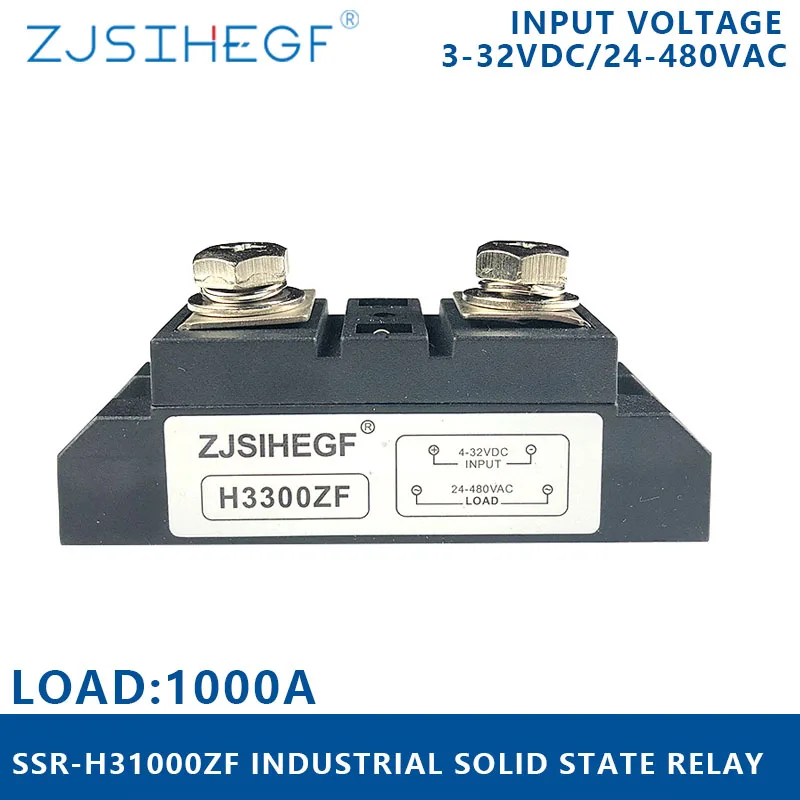 

SSR-H31000ZF Single Phase Solid State Relay 1000A Industrial With High Voltage For PLC Temperature Controller