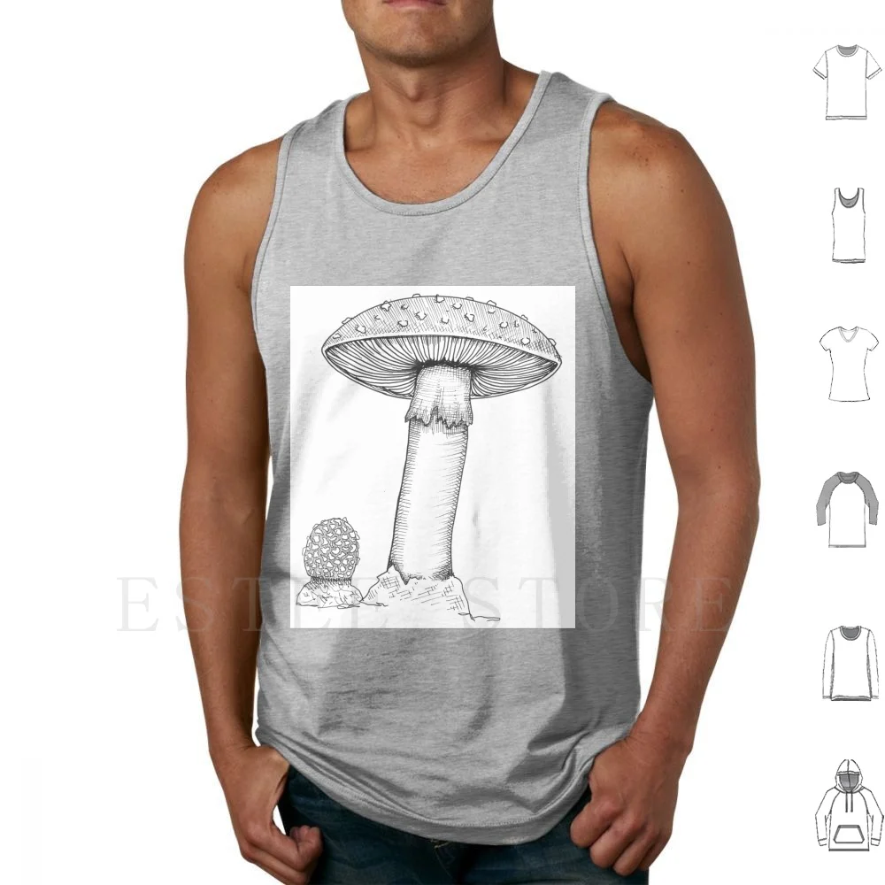 Amanita Fly Agaric Mushroom Tank Tops Vest Cotton Mushroom Fungi Fungus Mycology Amanita Fly Agaric Poison Poisonous Shroom