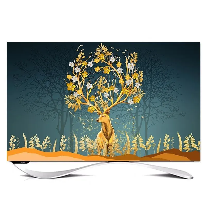 

New TV Cover Dust-Proof Cloth Household 55Inch/60Inch/70Inch Desktop TV Europe Decorative TV Cover Dust Cover Protective Cover