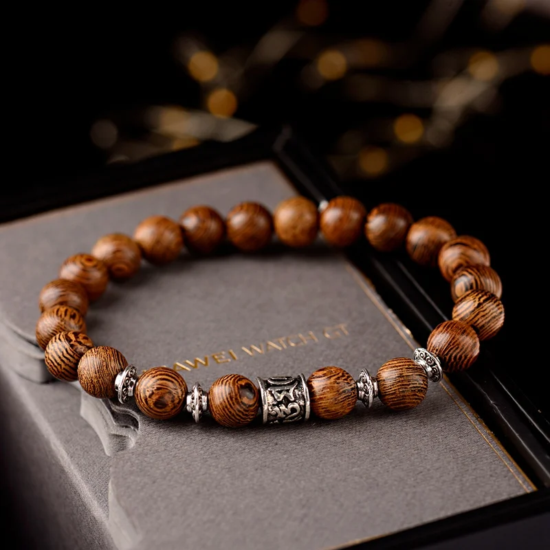 New Classic OM Buddhist 8mm Wood Beads Bracelet Men Homme Ethinc Tibetan Bileklik Mala Prayer Bracelet Yoga For Women