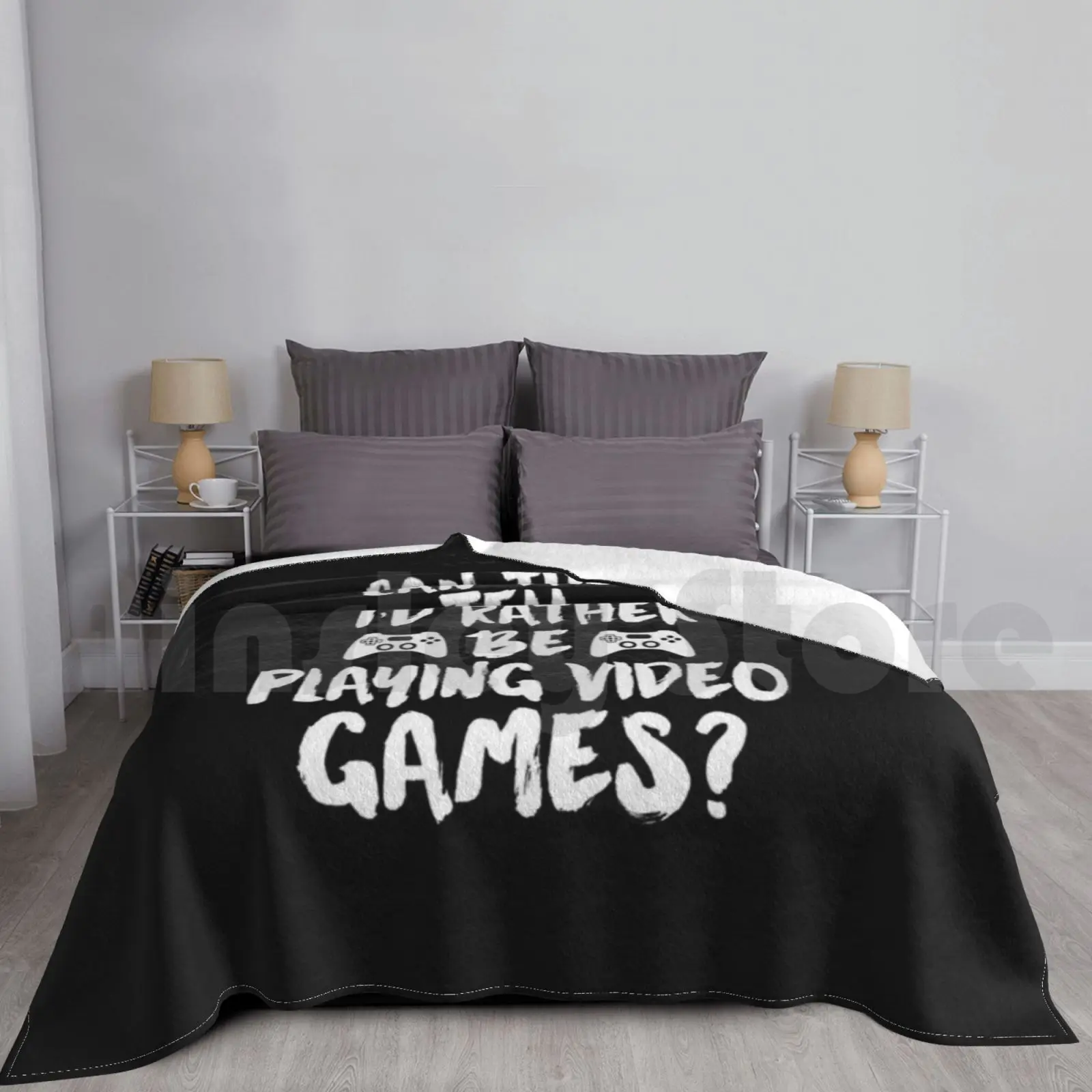 Can They Tell I'd Rather Be Playing Video Games Blanket For Sofa Bed Travel Video Games Gaming Gamer