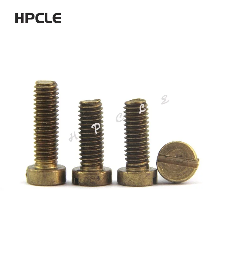 10-50PCS M2 M2.5 M3 M4 M5 DIN84 Brass Slotted Cheese Head Screw Brass Screw Brass Bolt