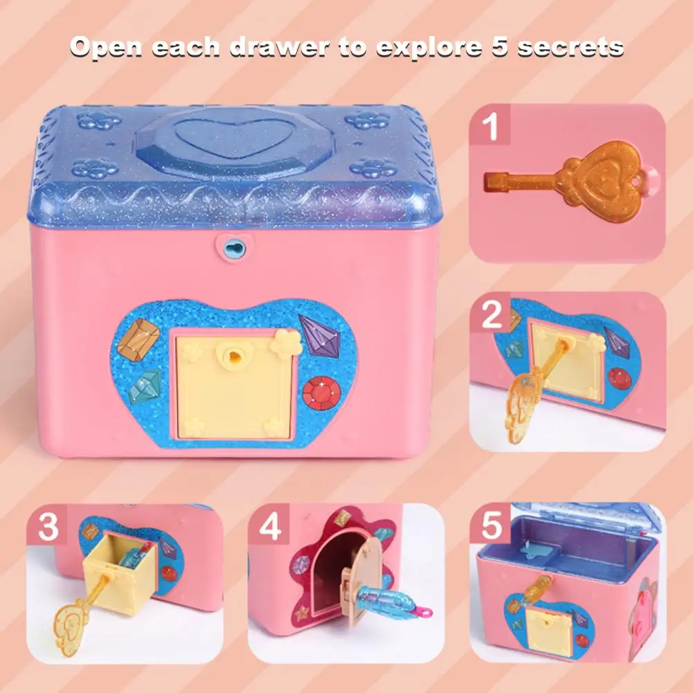 Jewelry Box Lovely Large Capacity Plastic Cartoon Treasure Chest Children Princess Music Box Toy Storage Case Cuddly Girl Gift