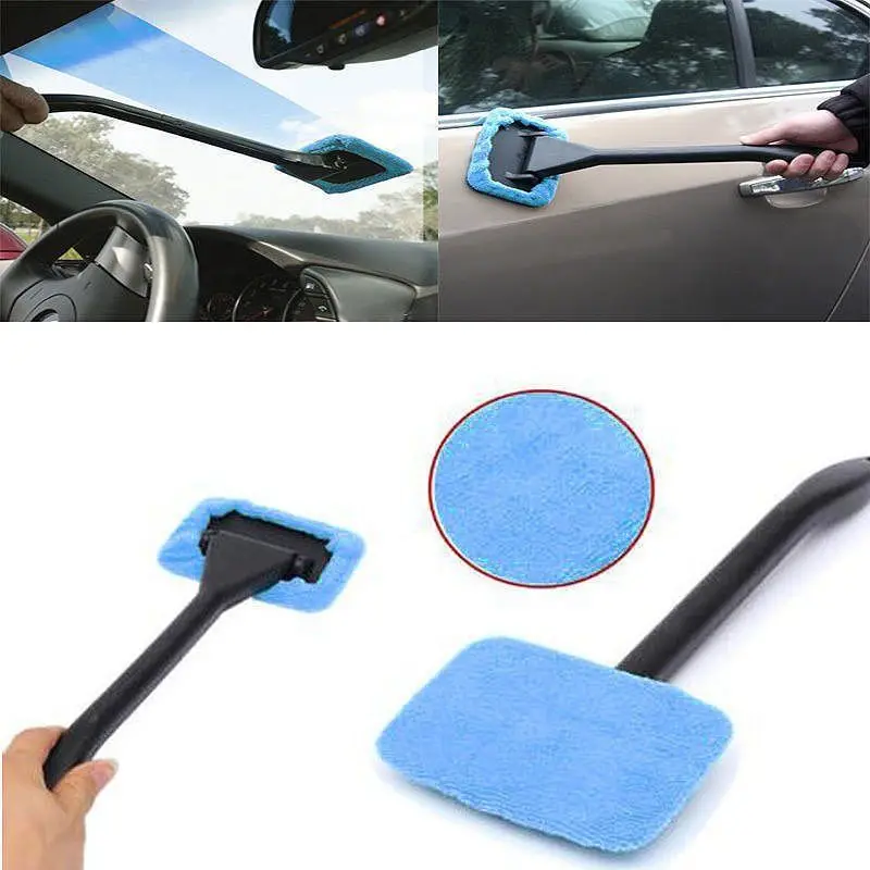 1Pcs Detachable 13 inch Window Brush Microfiber Wiper Cleaner Cleaning Brush with Cloth Pad Car Auto Cleaner Cleaning Too