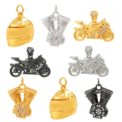 Sports style racing car necklace hip hop antique silver plated exquisite motorcycle racing helmet necklace pendant