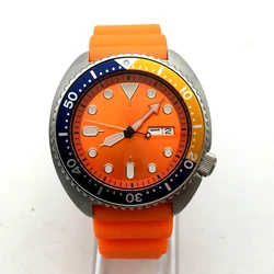 45MM diving watch automatic mechanical men's watch NH36A movement aseptic orange dial silver case orange strap PARNSRPE B0001