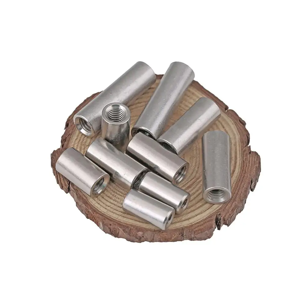 Round Coupling Nuts M3 M4 M5 M6 M8 M10 M12 M14 M16 304 Stainless Steel Extend Long Round Coupling Nut Connection Thread Nut