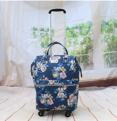 Women carry-on hand luggage bag rolling luggage bakcpack bag women 20 inch cabin travel Trolley Bags on wheels Trolley Suitcase