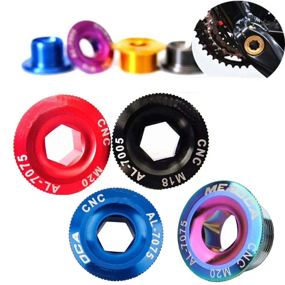 

M18/M19/M20 Bicycle Bracket Alloy CNC Crankset Nut Crank Cover Crankset Screws Crank Arm Fixing Bolt Crank Bolt Cover Cap