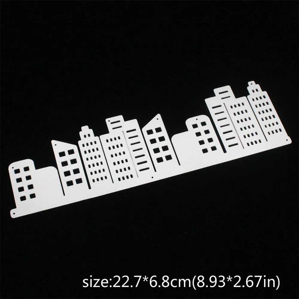 KLJUYP City Skyline Slimline Metal Cutting Dies Stencils for DIY Scrapbooking Decorative Embossing DIY Paper Cards