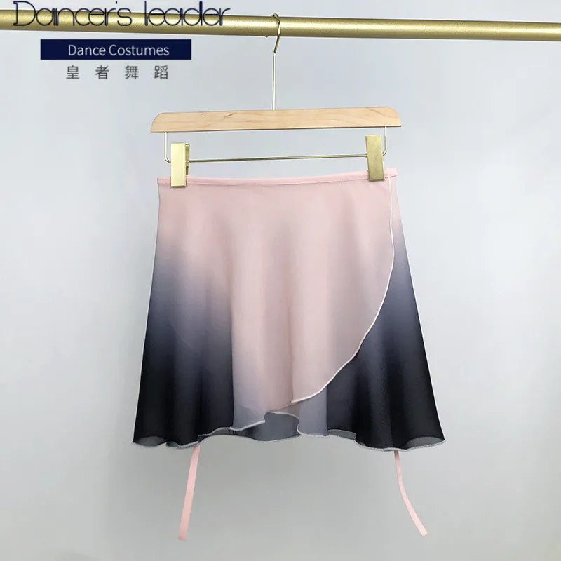 Ballet Skirt Female Half-length Dance Skirt One-piece Skirt Adult Gradient Chiffon Tutu Ballerina Dance Lyrical Skirt