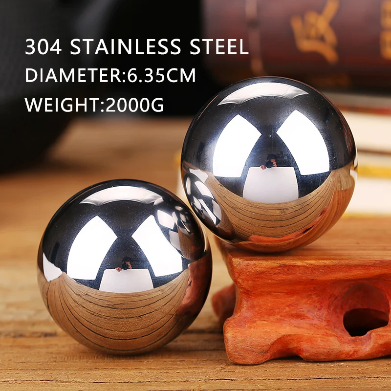 

304 stainless steel Baoding Ball Daily Exercise Stress Relief Handball Therapy Massager Ball Hand Strength Fitness Balls 6.35cm