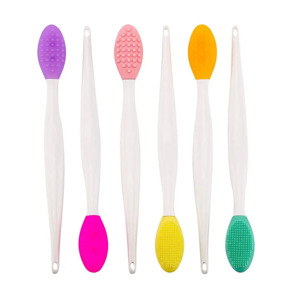 10pcs Silicone Exfoliating Lip Brush Double-Sided Soft Lip Scrubber Makeup Tool Nose Cleaning Brush