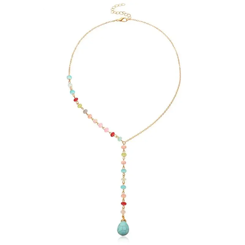 Collier de perles style Boho pour filles et femmes, Long et créatif, décoratif, ras du cou, à la mode