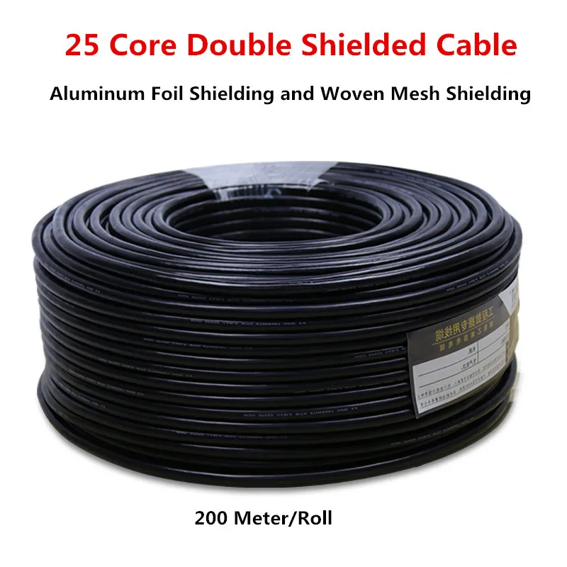 1Meter 26AWG Pure Copper 25Core Shielding Wire DB25 25 Needle Connecting Cable Parallel Print Wire 25 Core Data Line Signal Line