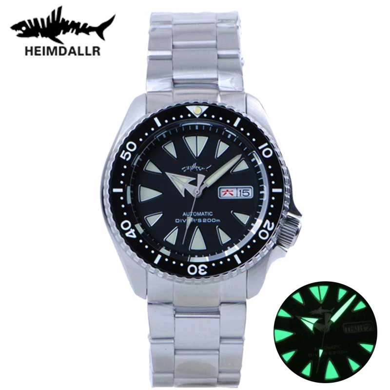 Heimdallr SKX007 Vintage New Mens Diving Watch Stainless Sapphire 20ATM Waterproof NH36A Automatic Mechanical Watch C3 Luminous