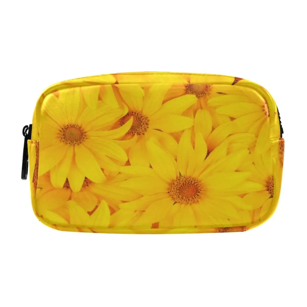 

ALAZA New Cosmetic Bag Women Waterproof Sunflower Makeup Bags Travel Organizer Toiletry Kits Portable Makeup Bags Beautician