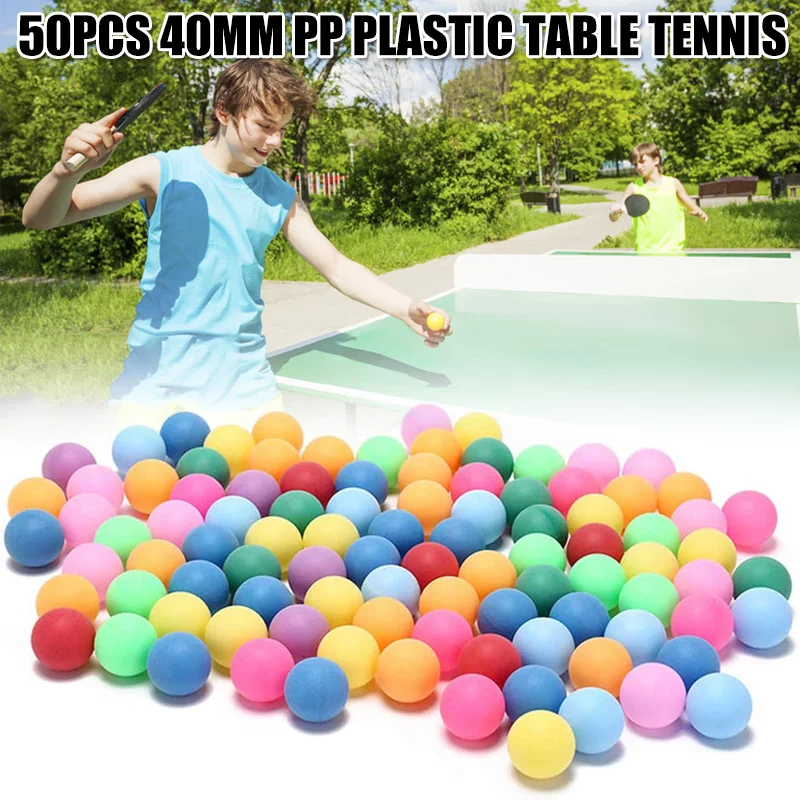 Hot Selling 50pcs 40mm Table Tennis Ball 2.4g Ping Pong Random Colours Group Games Outdoor Sport Outdoor Activity Supplies