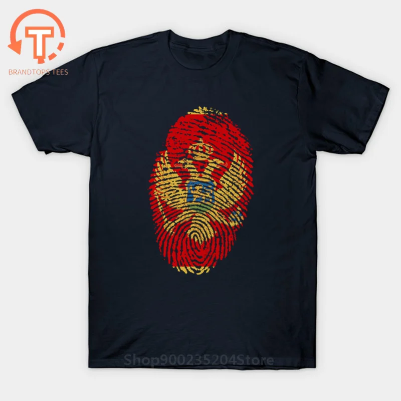 2020 Summer 3D T Shirt Men New High Quality Montenegro Barcode Style Flag - Mens Crewneck Fingerprint T-Shirt Military T Shirts