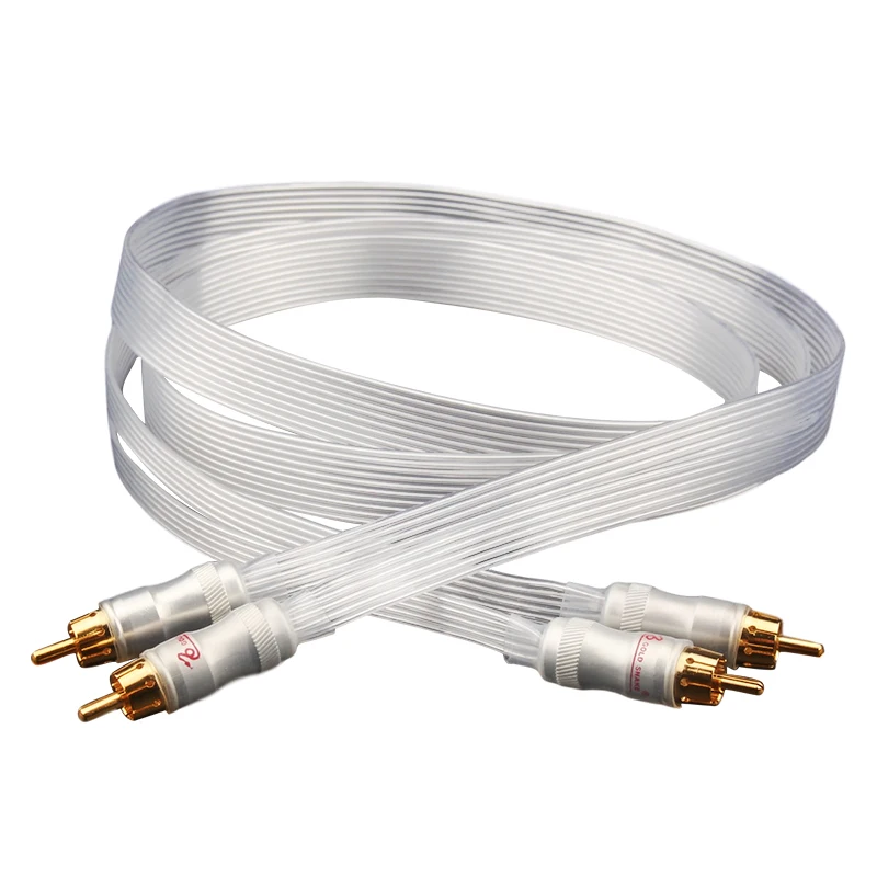 Paar audiophiles Band OCC versilbertes Audiokabel Signalkabel 2rca auf 2rca Lotussteckerkabel Hifi 2 Steckerversionen