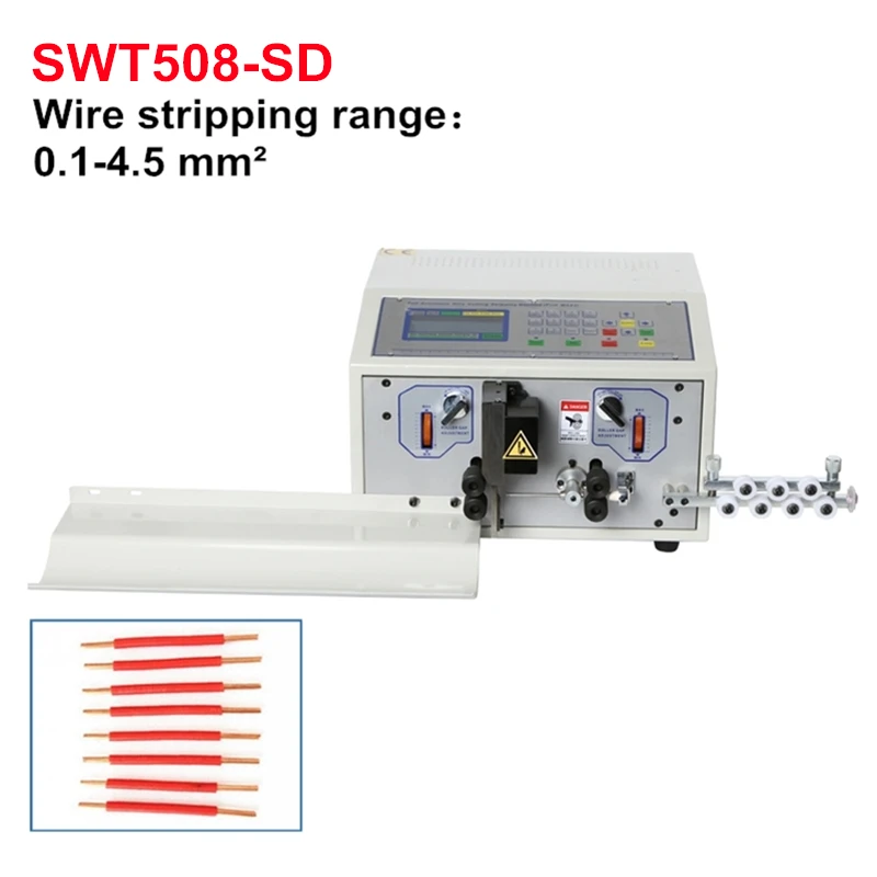 SWT508-SD Wire Stripper 0.1-4.5mm2 Peeling Stripping Cutting Machine for Computer Automatic Wire Strip with English LCD Tool Kit