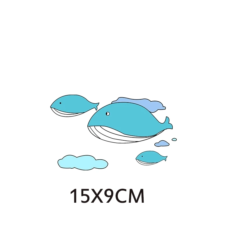 Ocean Animal Iron On Transfer Patches For Clothes Fashion Whale Patch Vinyl Heat Transfer Thermal Fish Stickers On Clothes