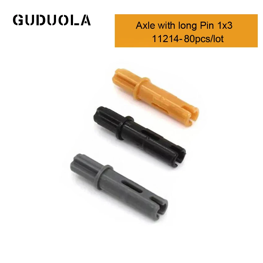 

Guduola Parts 11214 Axle with Long Pin 1X3 MOC Pin/Axle Building Block Assembles Particles Toys 80pcs/lot