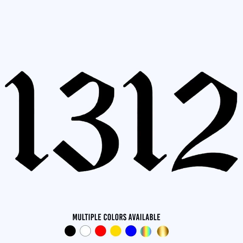 

CK20243# Funny Vinyl Decal Number 1312 Car Sticker Waterproof Stickers on Truck Bumper Rear Window