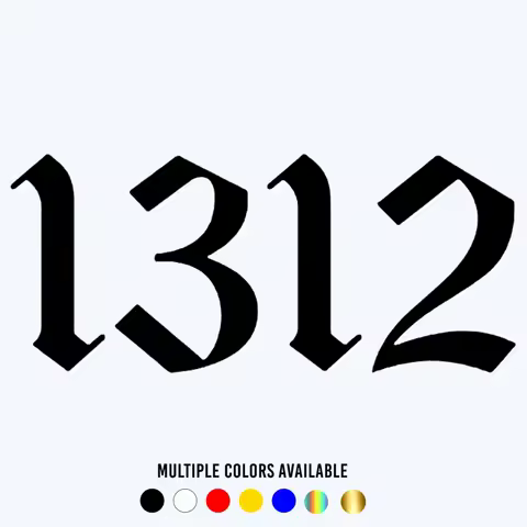 CK20243# Funny Vinyl Decal Number 1312 Car Sticker Waterproof Stickers on Truck Bumper Rear Window