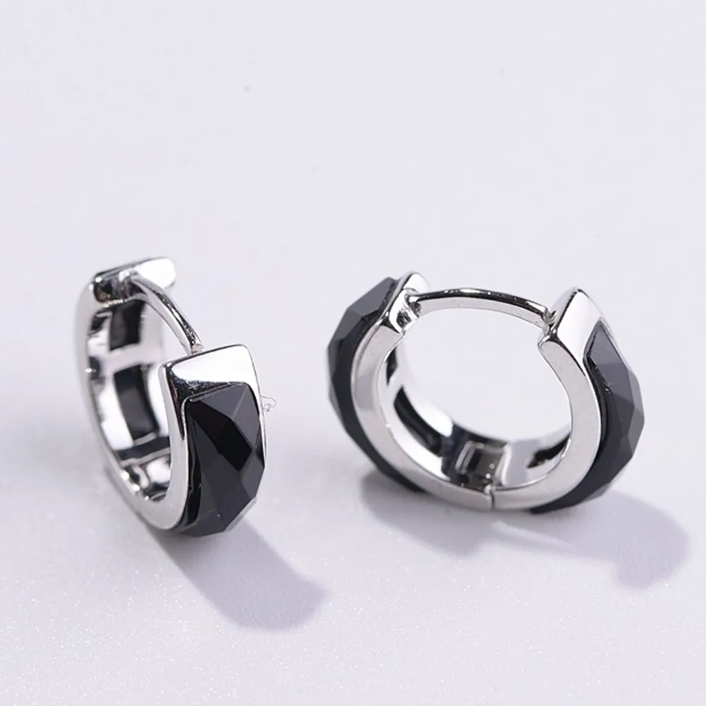 BOCAI New Real S925 Pure Silver Jewelry Vintage Craft Woman Earrings Fashion Faceted Agate Large Version Earrings for Woman