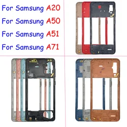 NEW For Samsung A51 A71 A20 A50 Housing Middle Frame Bezel Middle Plate Cover With Side Key