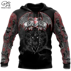 PLstar Cosmos Ghost Gothic Skull Tattoo Retro Vintage Casual Pullover NewFashion Harajuku 3DPrint Men/Women Jacket Hoodies A1