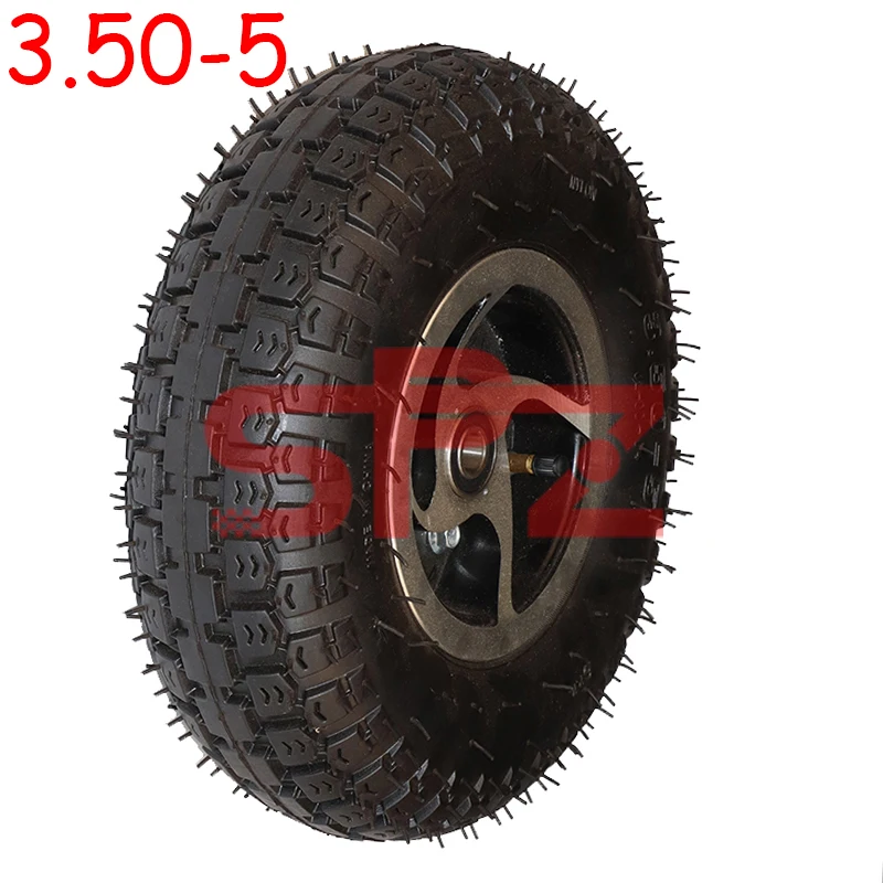 3.50-5 tires with 15MM aluminum alloy wheels for warehouse trolleys, old mopeds, karts, mini ATVs, refueling scooters