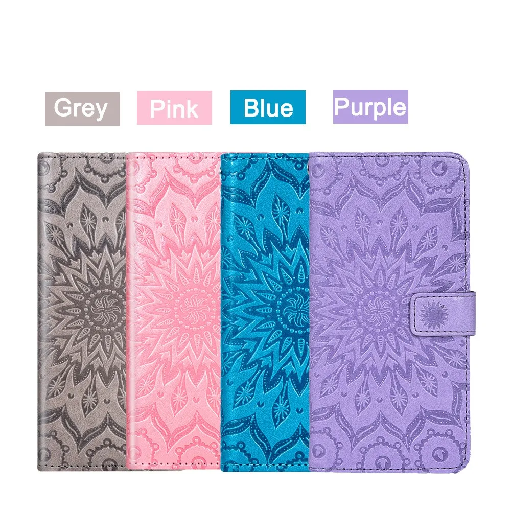 

Leather Flip Case For Samsung Galaxy Z Fold 2 3 ZFold 2 3 Z Fold2 Fold3 ZFold2 ZFold3 3D Embossing Sun Flower Wallet Card Holder