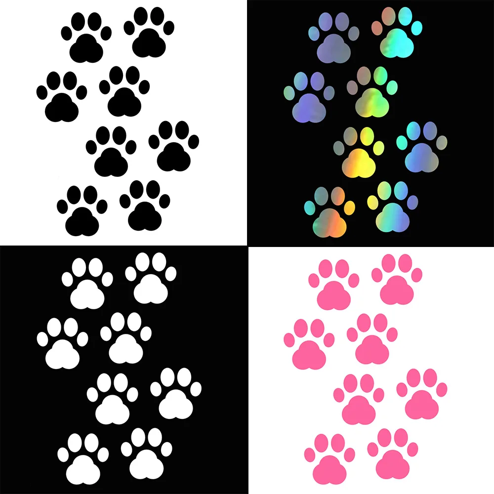 15.8x11.2cm Cute Cartoon Dog Cat Paw Car Stickers Dog Cat Love Pet Car Decal 3D Animal Dog Foot Prints Footprint Car Stying