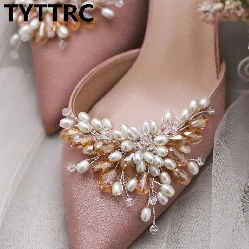 Shoe Clip Luxury Wedding Shoes Buckle Clip-on Women Bride High Heel Charms Fashion Decoration Imitation Pearl