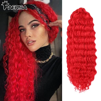 Deep Wave Twist Crochet Hair Natural Synthetic Afro Curls Crochet Braids Ombre Braiding Hair Extensions For Women Low Tempreture