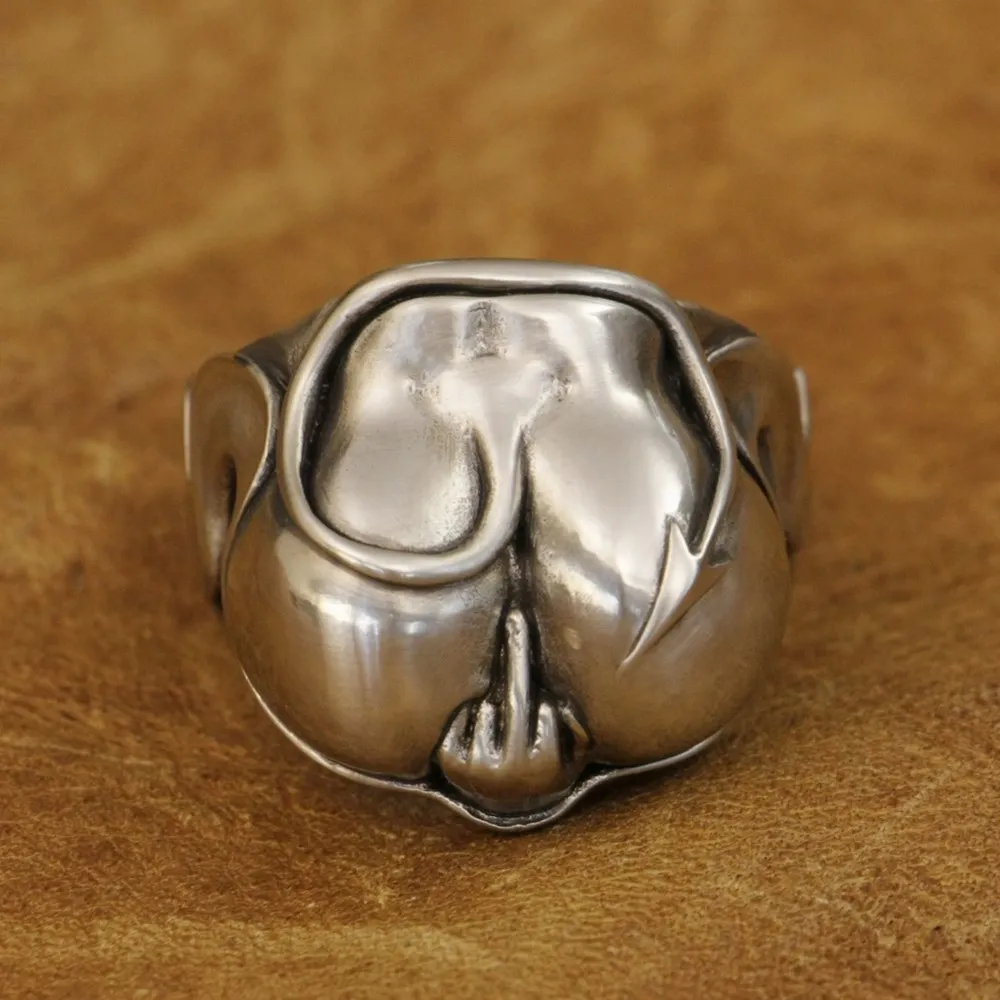 Cupronickel Sexy Devil Hips Buttocks Ass Ring Mens Biker Punk Jewelry CP270 US Size 7~15