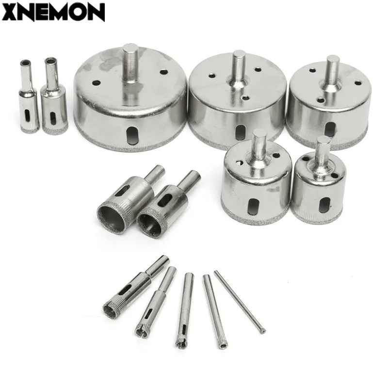 Buraco Viu 370 mm Diamante Revestido Núcleo Buraco Viu Broca Conjunto Ferramentas para Telhas de Vidro Mármore Porcelana Perfuração Ferramentas Elétricas 14 Peças