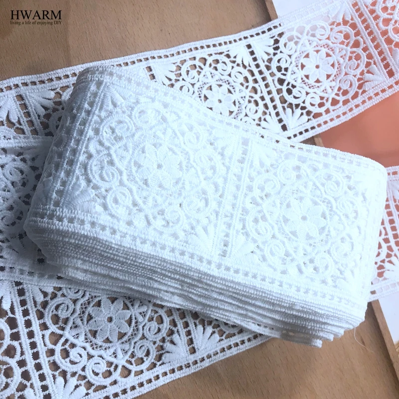 5yard 8cm lace fabric ribbon trim sewing DIY wedding decoration New high quality white water-soluble lace hot sale hollow laces