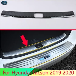 For Hyundai Tucson 2019 2020 Car Accessories Stainless Steel Rear Trunk Scuff Plate Door Sill Cover Molding Garnish