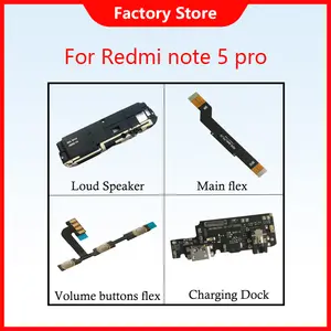 Bilashmart Phone Parts Xiaomi Redmi note5 Power On/Off Volume Button Redmi note 5 pro Main flex Loud Speaker Charging Port