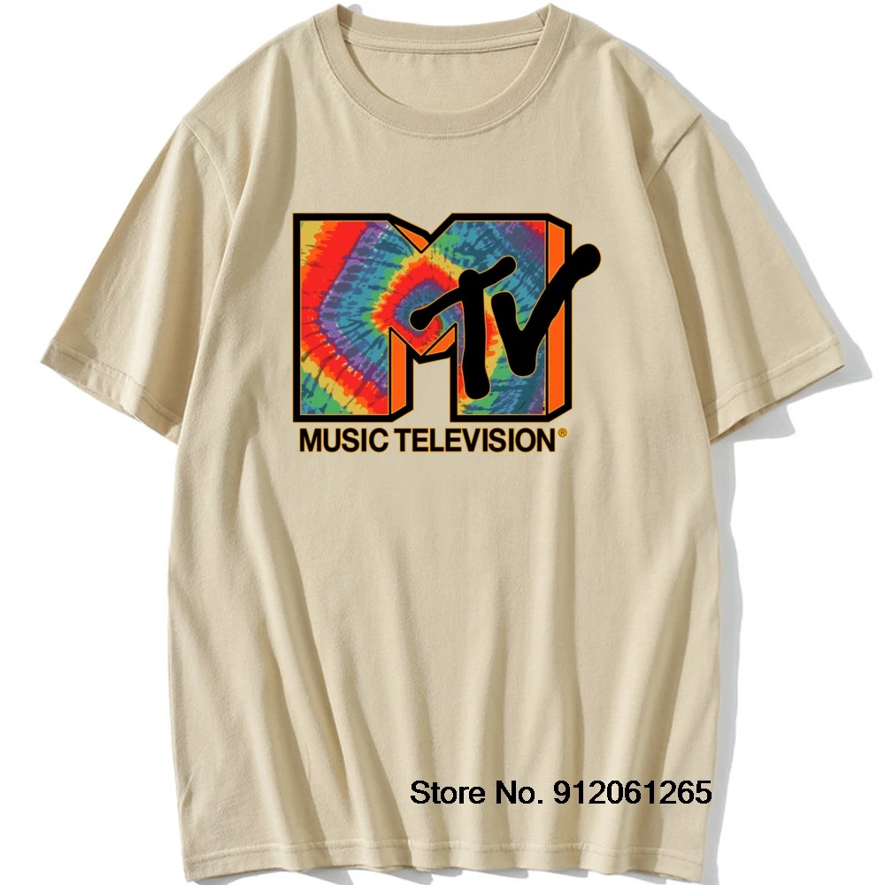 MTV Music Television Retro T Shirt Mens Throwback Rock Hip Hop TV Show T-Shirts Funny 100% Cotton Fashion Tops Tees Cool Gift