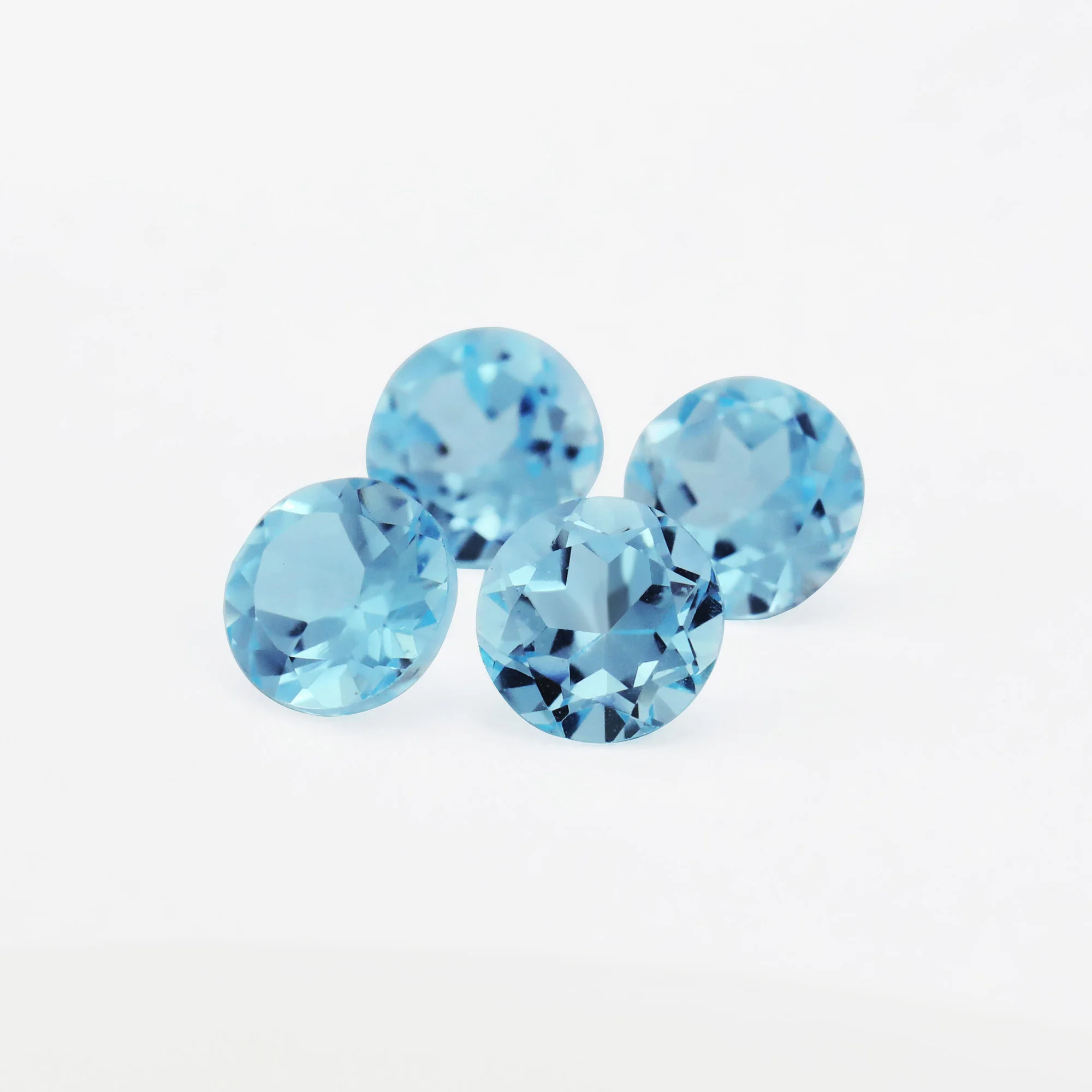 

2-9MM Natural Round Faceted Sky Blue Topaz Gemstone November Birthstone DIY Loose Semi Precious Gemstone DIY Jewelry 4110178