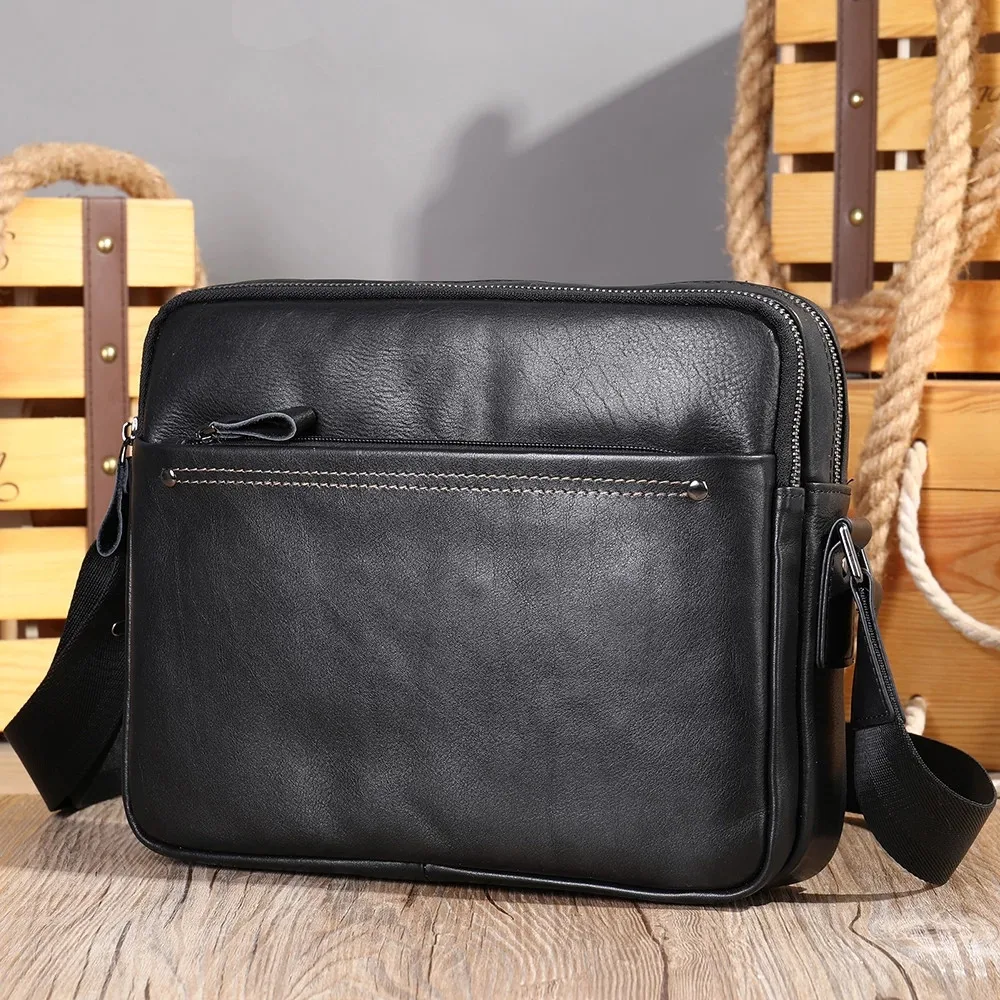 Echt Lederen Schoudertas Voor Mannen Crossbody Tas Mannen Messenger Bag Mode Casual Man Crossbody Handtas Mannelijke Sling Bag